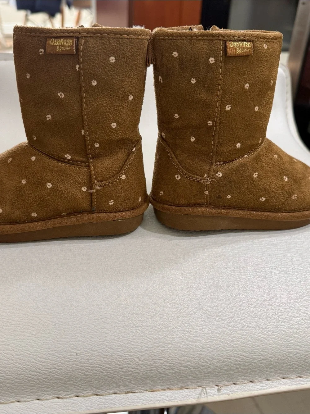 OshKosh Brown faux Suede Winter Booties with Shearling Lining